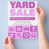 Yard Sale Flyer Sjabloon (ROZE) (Hand)