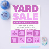 Yard Sale Flyer Sjabloon (ROZE) (Enkel)
