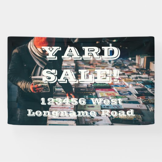 Yard Sale geeft adresbanner uit Spandoek (Horizontaal)