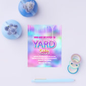 Yard Sale Holographic Pink Glitter Drip Flyer (Enkel)
