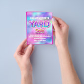 Yard Sale Holographic Pink Lijst Glitter Flyer (Hand)