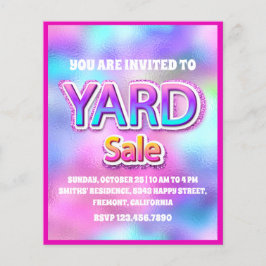 Yard Sale Holographic Pink Lijst Glitter Flyer