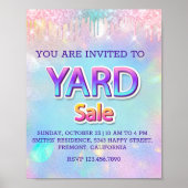 Yard Sale PINK-schijven Holographic Annucement Poster (Voorkant)