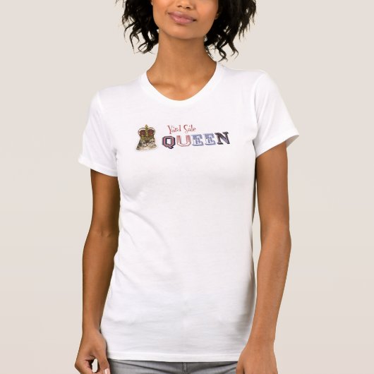  Yard Sale Queen met kat in kroon T-shirt (Voorkant)