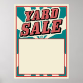 Yard Sale  sign poster retro stripkleuren (Voorkant)