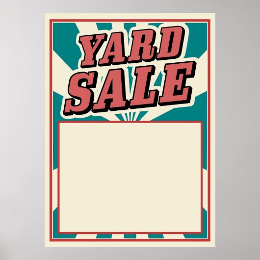 Yard Sale  sign poster retro stripkleuren (Voorkant)