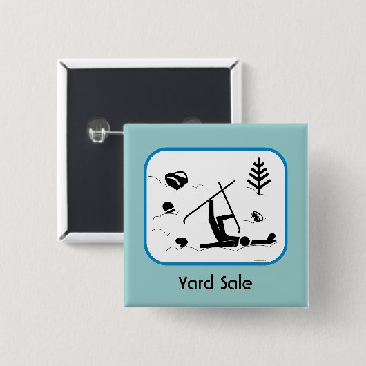 Yard Sale Vierkante Button 5,1 Cm (Voorkant /achterkant)