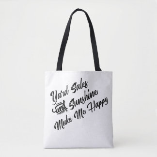 Yard Sales en Sunshine maken me Happy Canvas tas