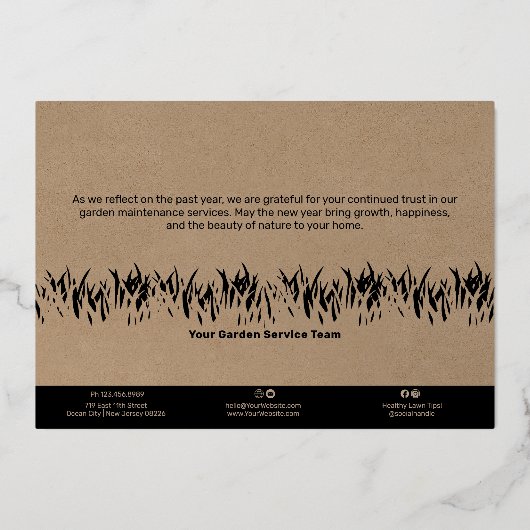 Yard Service Kerst Folie Zakelijke vakantie Kaart (Achterkant)