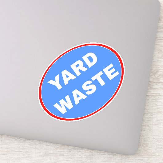 Yard Waste Disposal Sign - Blauw Sticker (Detail)