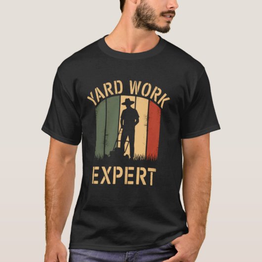 Yard Work Expert Retro Lawn Mower Dad Dads Father T-shirt (Voorkant)