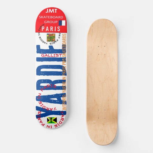 YARDIE IN PARIJS 8 1/4" Skateboard Deck (Voorkant)