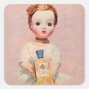 Yardley uit de jaren 1950 en Madame Alexander-pop Vierkante Sticker