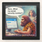 Yarg’s First Login: Banking Like a Caveman Glazen Onderzetter (Voorkant)