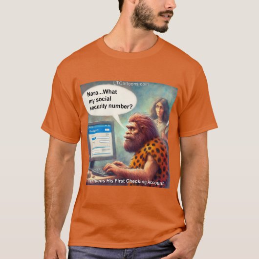 Yarg’s First Login: Banking Like a Caveman T-shirt (Voorkant)