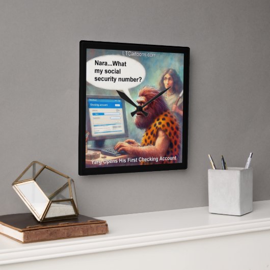 Yarg’s First Login: Banking Like a Caveman Vierkante Klok (Kantoor)