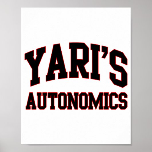 Yaris Autonomics Softbal Team T-shirt Poster (Voorkant)