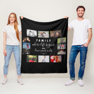 Yarly Family Keepomwille Gezegde 12 Photo Collage Fleece Deken