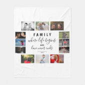 Yarly Family Keepomwille Gezegde 12 Photo Collage Fleece Deken (Voorkant)