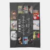 Yarly Family Keepomwille Gezegde 12 Photo Collage Theedoek (Verticaal)