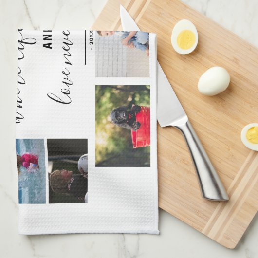 Yarly Family Keepomwille Gezegde 12 Photo Collage Theedoek (Quarter Fold)