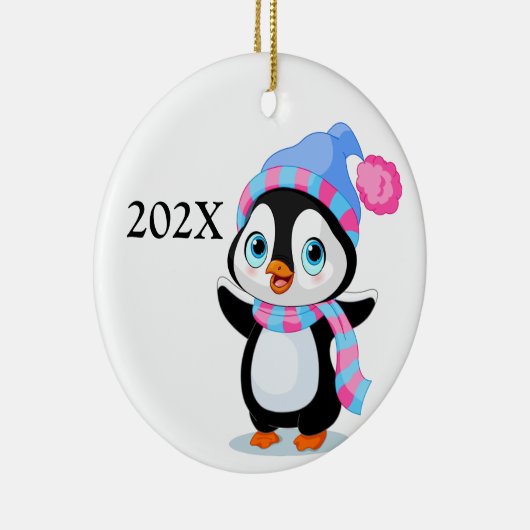 Yarly Kerstmis Penguin Keramisch Ornament (Rechts)