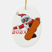 Yarly Santa Snowboarder Ceramic Ornament (Voorkant)