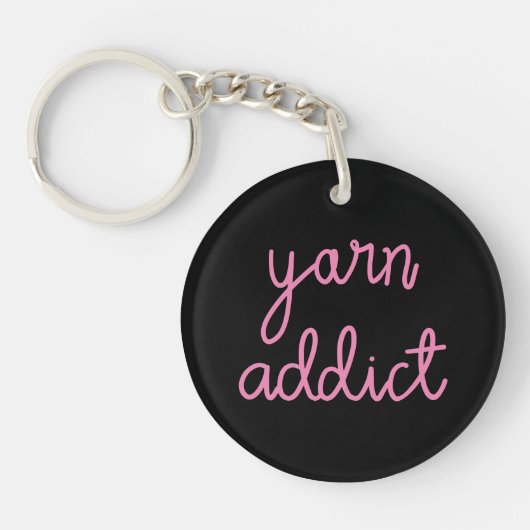 Yarn Addict Typografie Sleutelhanger (Voorkant)