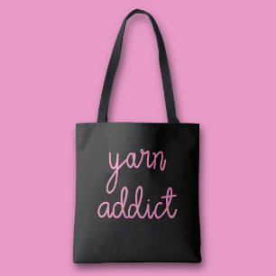Yarn Addict Typografie Tote Bag