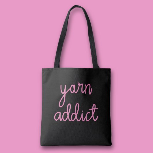 Yarn Addict Typografie Tote Bag