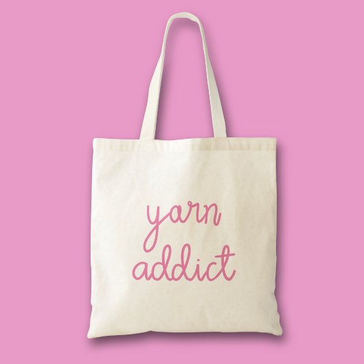 Yarn Addict Typografie Tote Bag