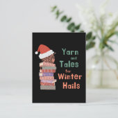 Yarn and Tales for Winter Hails Christmas Briefkaart (Staand voorkant)