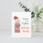Yarn and Tales for Winter Hails Christmas  Briefkaart (Staand voorkant)