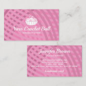 Yarn Ball Knitting Crochet Pink Visitekaartje (Voorkant / Achterkant)