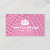 Yarn Ball Knitting Crochet Pink Visitekaartje (Voorkant)