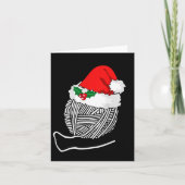 Yarn Ball Santa Knitting T Shirt Christmas Women's Kaart (Voorkant)