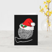 Yarn Ball Santa Knitting T Shirt Christmas Women's Kaart (Gele Bloem)