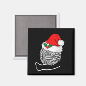 Yarn Ball Santa Knitting T Shirt Christmas Women's Magneet (Voorkant / Achterkant)