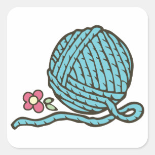 Yarn Ball Vierkante Sticker