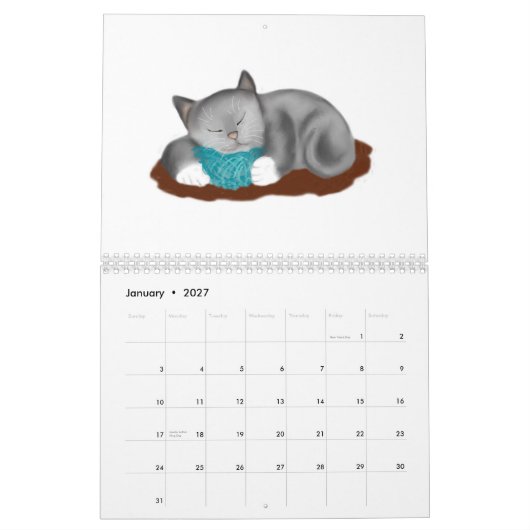 Yarn Balls en Kittens Calendar Kalender (Jan 2027)