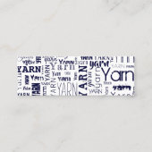Yarn Blue Typography Text Mini Visitekaartje (Voorkant)