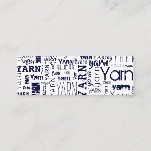 Yarn Blue Typography Text Mini Visitekaartje (Voorkant)