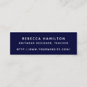 Yarn Blue Typography Text Mini Visitekaartje (Achterkant)