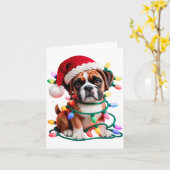 Yarn Boxer Dog Sewing Knitting Crocheting Christma Kaart (Gele Bloem)
