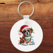 Yarn Boxer Dog Sewing Knitting Crocheting Christma Sleutelhanger (Voorkant)
