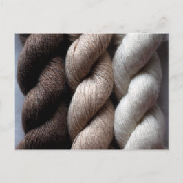 Yarn Brown Beige Cream Colored Alpaca Briefkaart