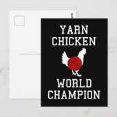Yarn Chicken World Champion Funny Knitting Crochet Briefkaart (Voorkant / Achterkant)