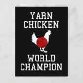 Yarn Chicken World Champion Funny Knitting Crochet Briefkaart (Voorkant)