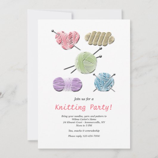 Yarn Collectie Knitting Party Kaart (Voorkant)