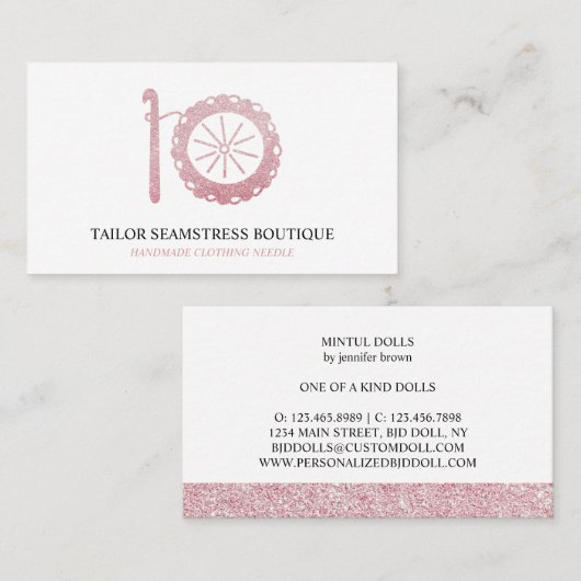 Yarn Crochet Hook Visitekaartje (Voorkant / Achterkant)